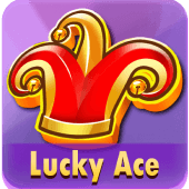 Lucky Ace icon with golden ace playing cards and lucky sevens